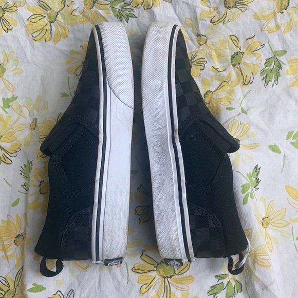 Vans Black Checkered Slip Ons 12.0 Y - Picture 5 of 8